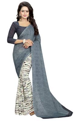 Multicolor Printed Georgette Saree With Blouse 1