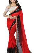 Multicolor Printed Chiffon Saree With Blouse