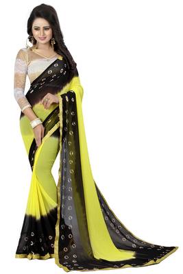 Multicolor Printed Chiffon Saree With Blouse 1