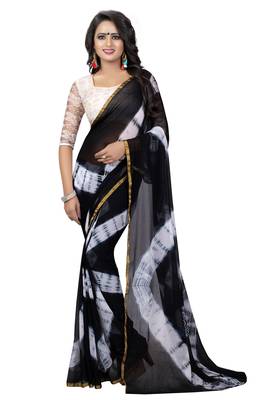 Multicolor Printed Chiffon Saree With Blouse 1