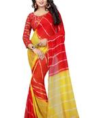 Multicolor Printed Chiffon Saree With Blouse