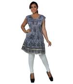 Purple woven chanderi ethnic-kurtis