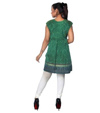 Green woven chanderi ethnic-kurtis 3