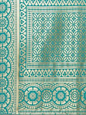 Green Poly Silk Woven Womens Dupatta 4