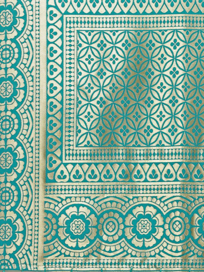 Green Poly Silk Woven Womens Dupatta