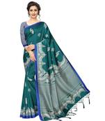 multicolor Printed art Silk saree with blouse