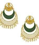 Saizen Wedding Traditional Moti Jhumka Earrings Alloy Drops & Danglers