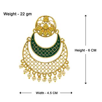Saizen Wedding Traditional Moti Jhumka Earrings Alloy Drops & Danglers 2