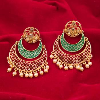 Saizen Wedding Traditional Moti Jhumka Earrings Alloy Drops & Danglers 3