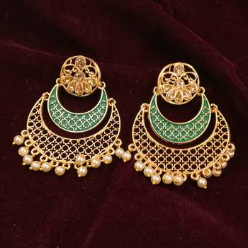 Saizen Wedding Traditional Moti Jhumka Earrings Alloy Drops & Danglers 5
