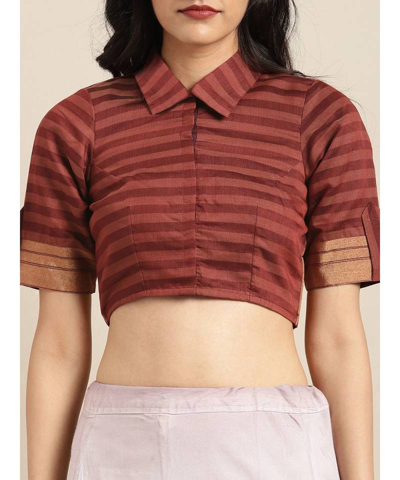 Black & Beige Cotton Blend Checks Saree