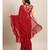 Maroon Georgette Solid Ruffle Saree