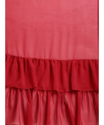Maroon Georgette Solid Ruffle Saree 4