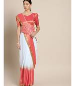 Red & Blue Viscose Georgette Shaded With Embroidered Belt Saree