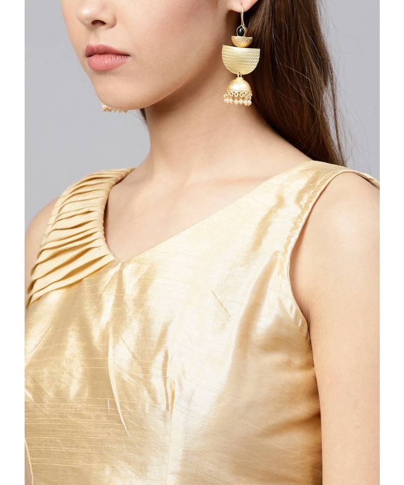 Cream Chiffon Embellished Saree