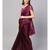 Wine Art Silk Finges Lace Bordered Saree