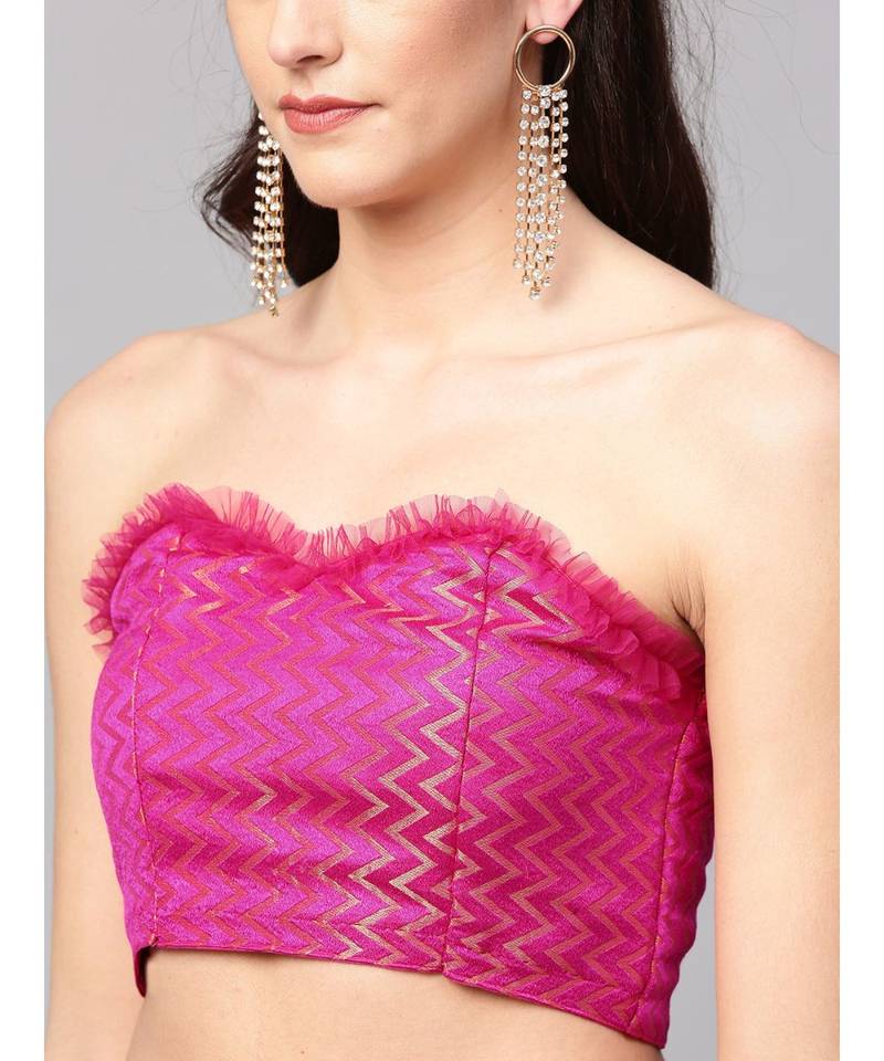 Wine Art Silk Finges Lace Bordered Saree