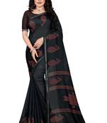 black printed cotton saree with blouse