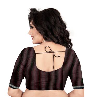 black printed cotton saree with blouse 5