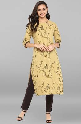 Janasya Women's Beige Cotton Kurta With Pant 2
