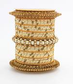 Traditional Thread Bangle Set With Pearl Centre Kada