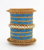 Traditional Thread Bangle Set With Pearl Centre Kada