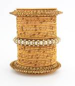 Traditional Thread Bangle Set With Pearl Centre Kada