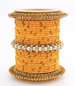 Traditional Thread Bangle Set With Pearl Centre Kada