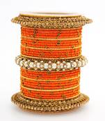 Traditional Thread Bangle Set With Pearl Centre Kada