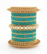 Traditional Thread Bangle Set With Pearl Centre Kada