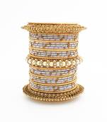Traditional Thread Bangle Set With Pearl Centre Kada