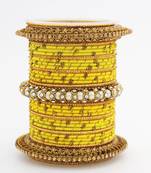 Traditional Thread Bangle Set With Pearl Centre Kada