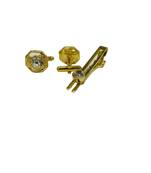 Cufflinks yellow color and white diamond matching tie pin for men