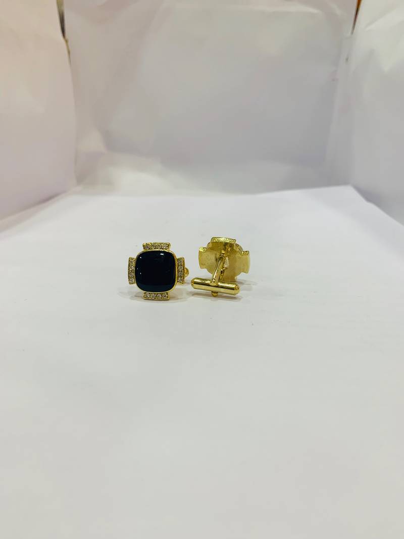 Cufflinks Black color and matching tie pin for men