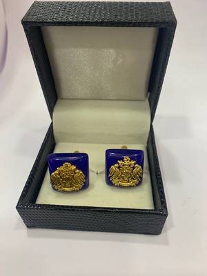 Cufflinks Blue color and matching tie pin for men 3