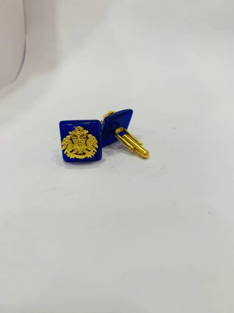 Cufflinks Blue color and matching tie pin for men