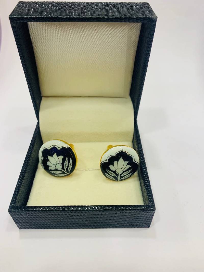 Cufflinks Blue color and matching tie pin for men