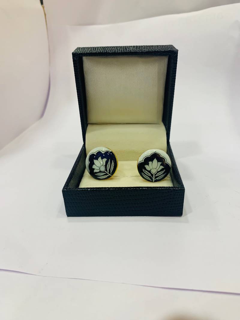 Cufflinks Blue color and matching tie pin for men