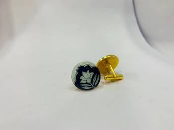Cufflinks Blue color and matching tie pin for men 4