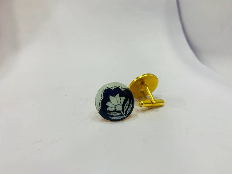 Cufflinks Blue color and matching tie pin for men