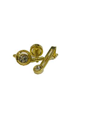 Cufflinks White color Diamond and matching tie pin for men 1