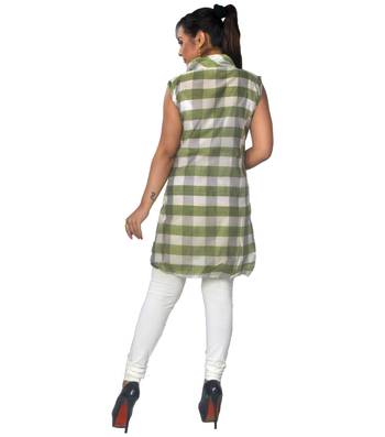 Green woven cotton ethnic-kurtis 3