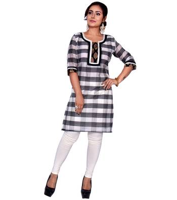 Black woven chanderi ethnic-kurtis 1