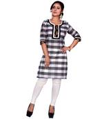 Black woven chanderi ethnic-kurtis