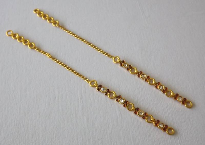 Golden Earring Chain to Support Heavy Earrings in Beads American