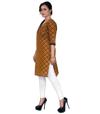 Mustard woven cotton ethnic-kurtis 2