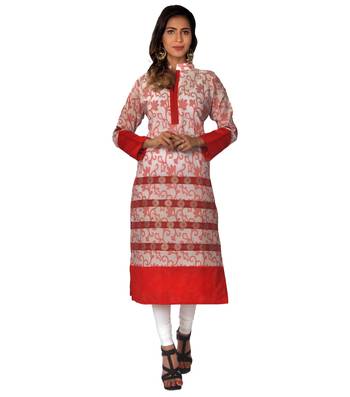 White woven chanderi ethnic-kurtis 1