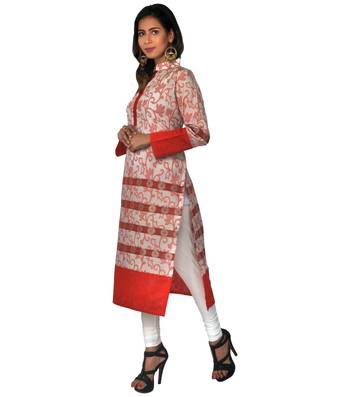 White woven chanderi ethnic-kurtis 2