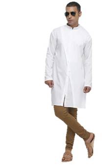 White Plain Cotton Men Kurtas
