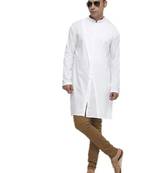 White Plain Cotton Men Kurtas